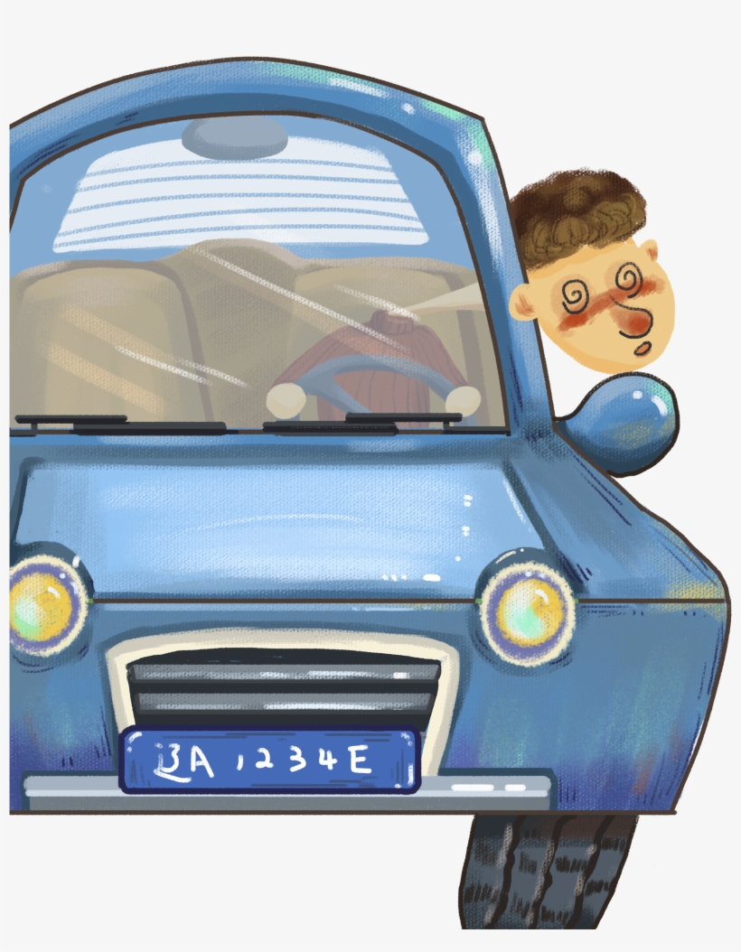 Cartoon Hand Drawn Illustration Drunk Png And Psd - Antique Car, transparent png