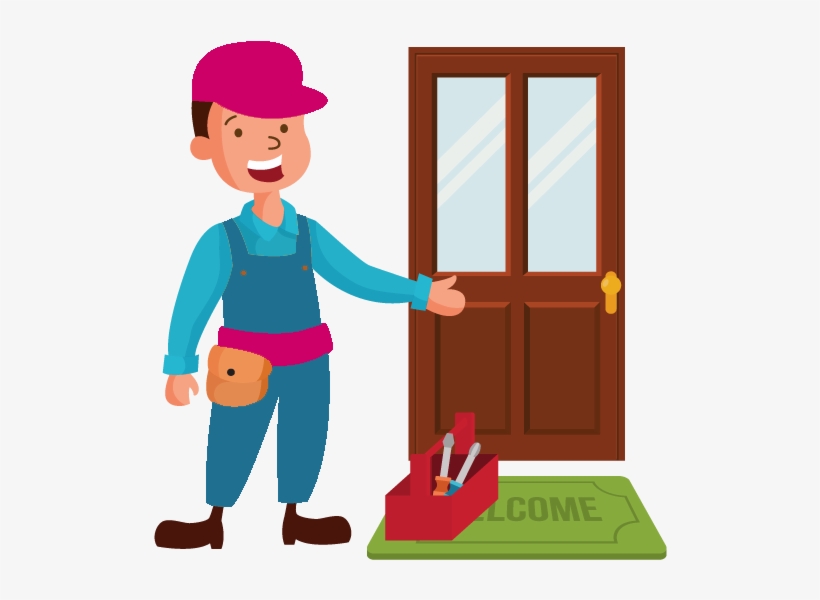Commercial Doors - Door Installation Cartoon, transparent png