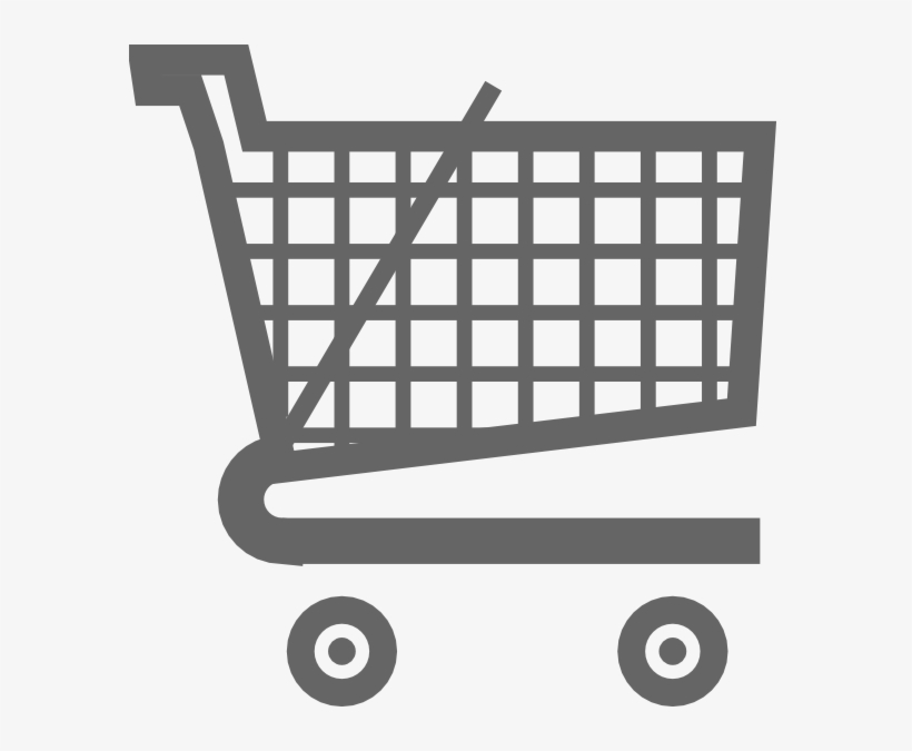 Grey Shopping Cart Clip Art - Shopping Cart Clip Art, transparent png