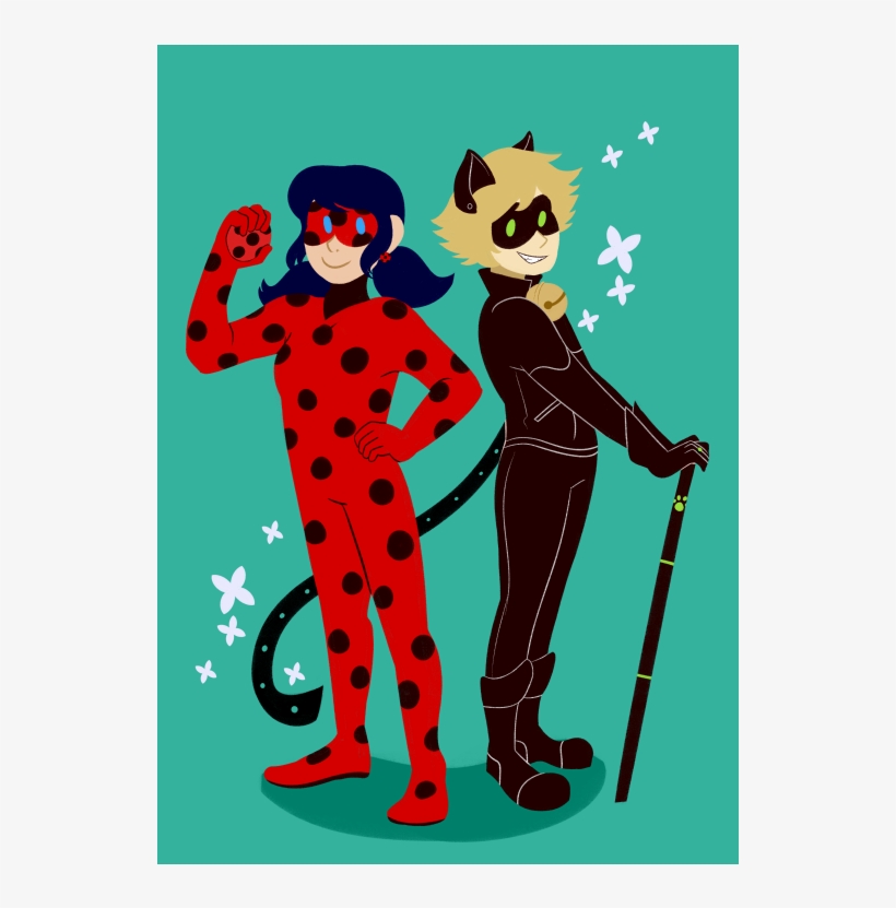 Ladybug And Chat Noir [print] - Cartoon, transparent png