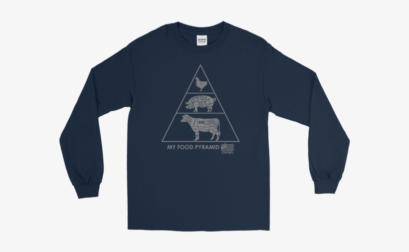 My Food Pyramid Long Sleeve - Long-sleeved T-shirt, transparent png