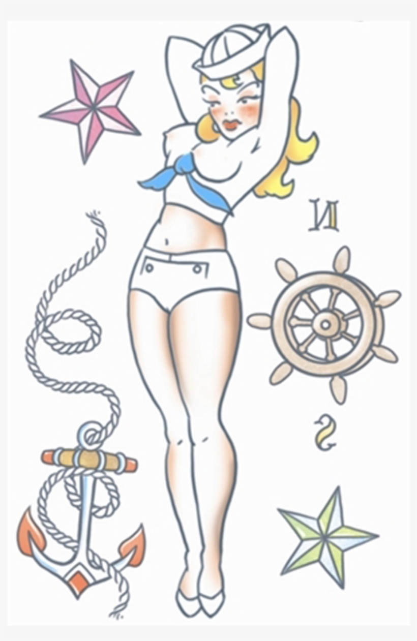 Tinsley Transfers Temporary Pinup Girl Tattoos, transparent png