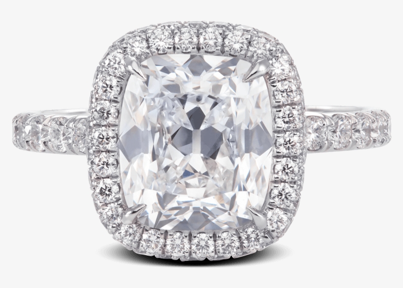 Ring Dahlia Cushion Diamond Halo Double Edge Pave - Steven Kirsch Halo Ring, transparent png