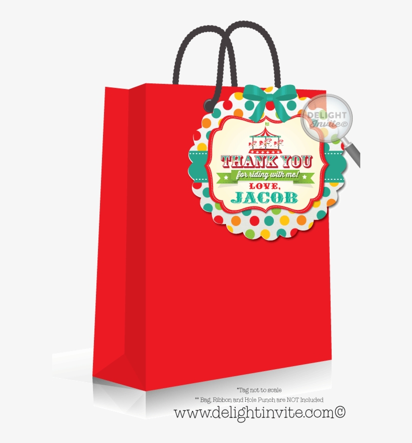 Vintage Carousel 1st Birthday Favor Tags - Birthday Party Paint Party Favor Bags, transparent png