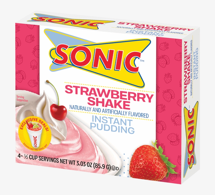 Sonic Strawberry Shake Pudding - Strawberry Milkshake Pudding Sonics, transparent png