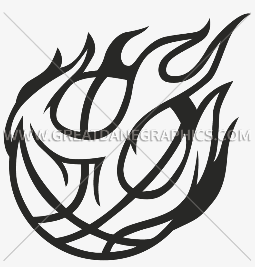 Clip Art Black And White On Fire Production Ready Artwork - Basketball Images To Draw, transparent png