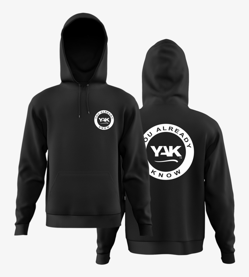 Yak Urban Style Hoodie 1 Black Front-back - Sweatshirt, transparent png