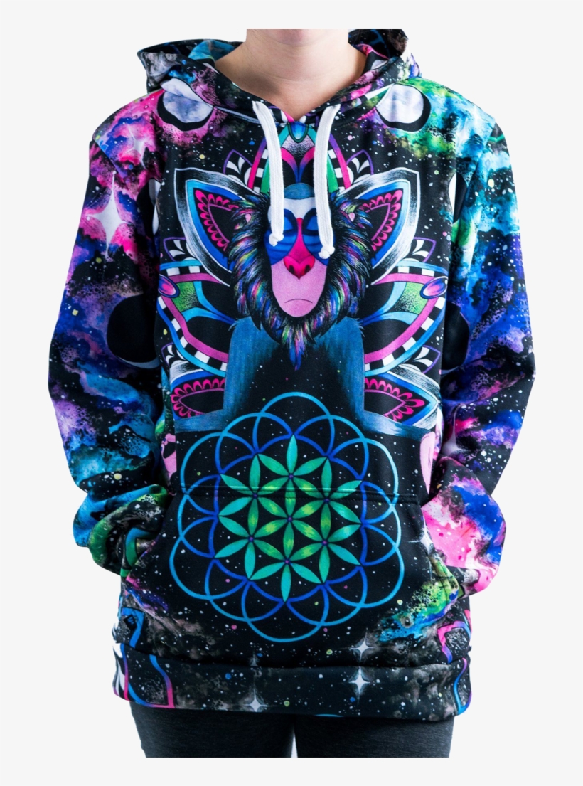 Megahood Meditating Space Black Rifiki - Sweatshirt, transparent png