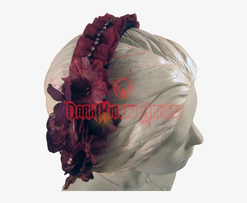 Burgundy Vintage Velvet Headband - Lace Wig, transparent png