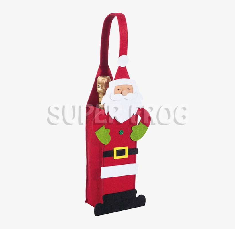 Felt Material Christmas Gift Bag With The Theme Santa - Christmas Decoration, transparent png