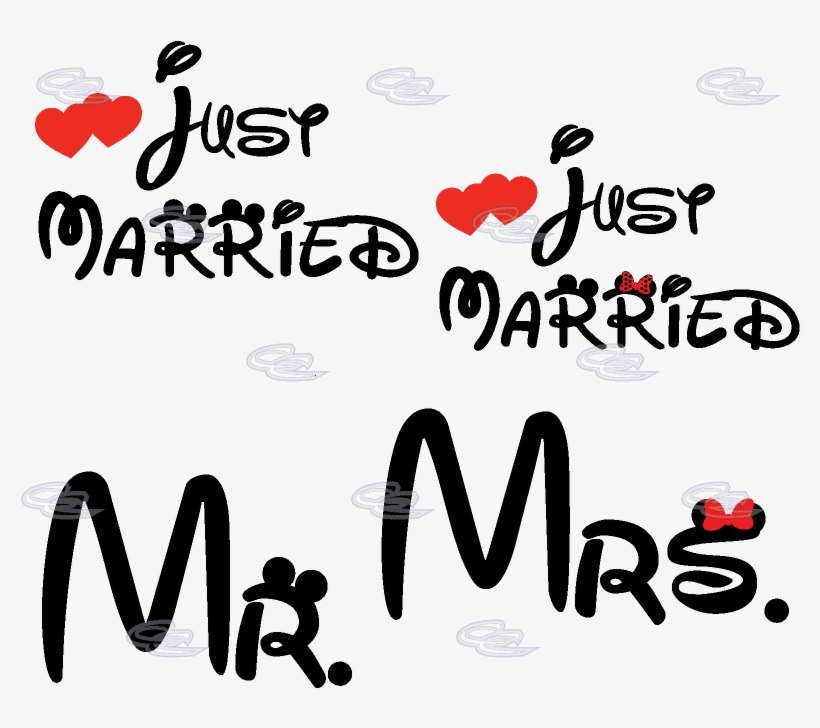 Mr & Mrs Just Married, transparent png