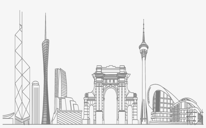 Clip Library Black And White Place Of Worship Skyline - Line Drawings Of City Skylines, transparent png