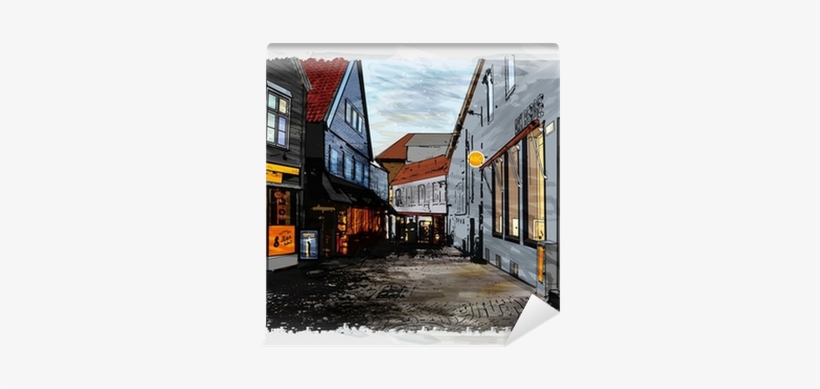 Illustration Of City Street - Illustration, transparent png