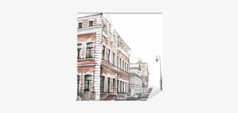 Watercolor Illustration Of City Scape Wall Mural • - Gorodskaya Sreda I Sredovaya Identichnost', transparent png