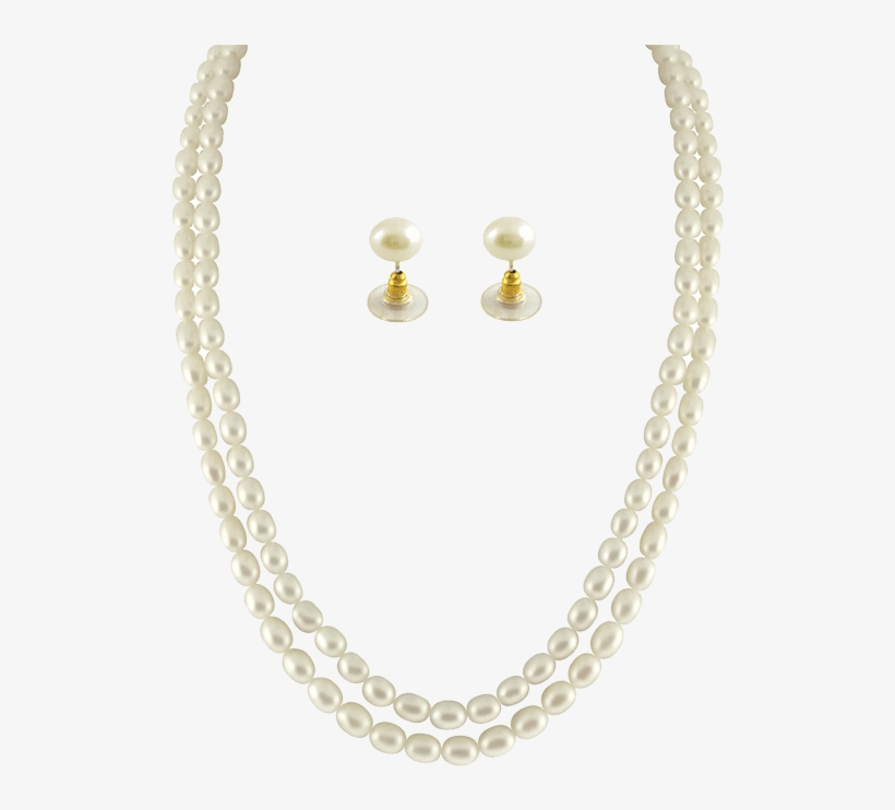 Jpearls Sjpja-244 2 String Oval Pearl Necklace - Oval Shape Pearlchains With Locket India, transparent png