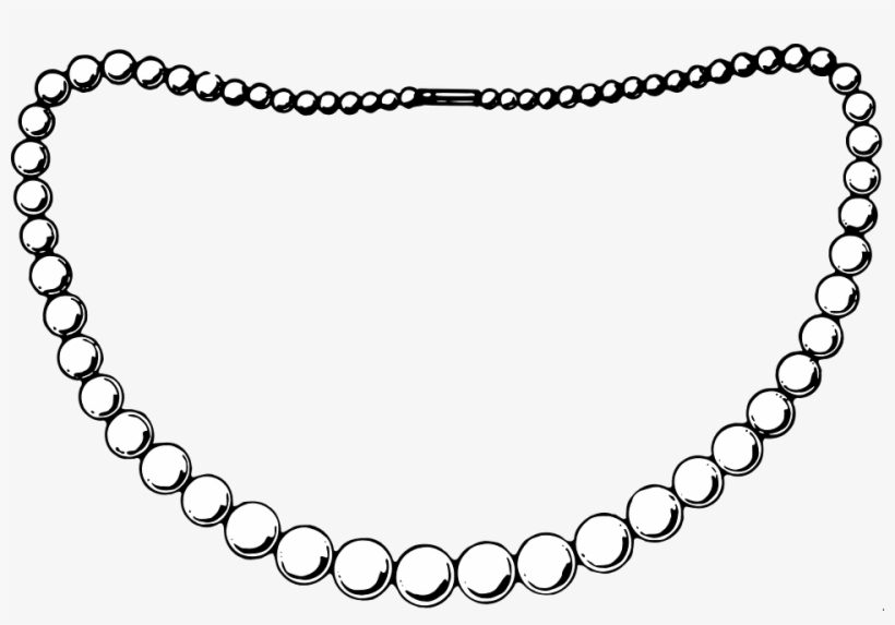 Collection Of Necklace Black And White - Black And White Pearl Necklace Clipart, transparent png