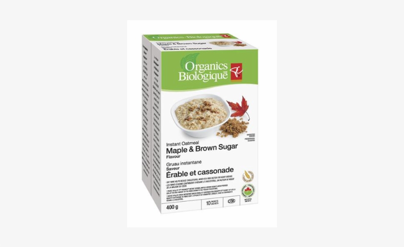 Pc Organics Maple & Brown Sugar Flavour Instant Oatmeal - Pc Organic Oatmeal, transparent png