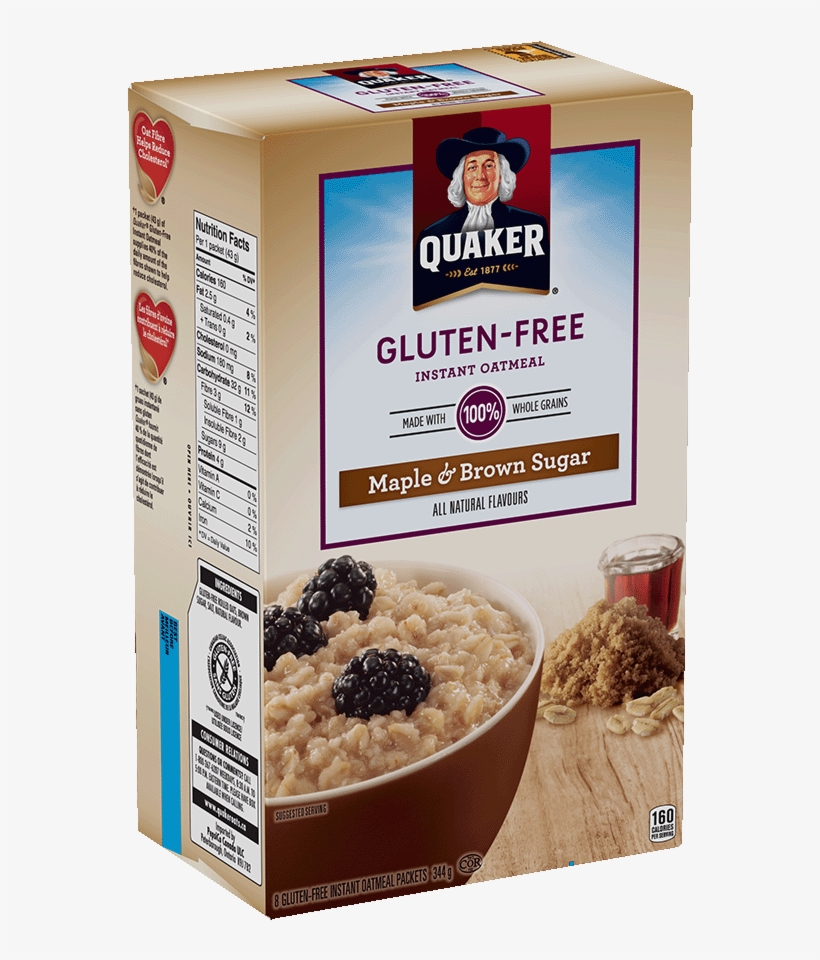 Quaker® Gluten-free Instant Oatmeal Maple & Brown Sugar - Gluten Free Maple And Brown Sugar Oatmeal, transparent png
