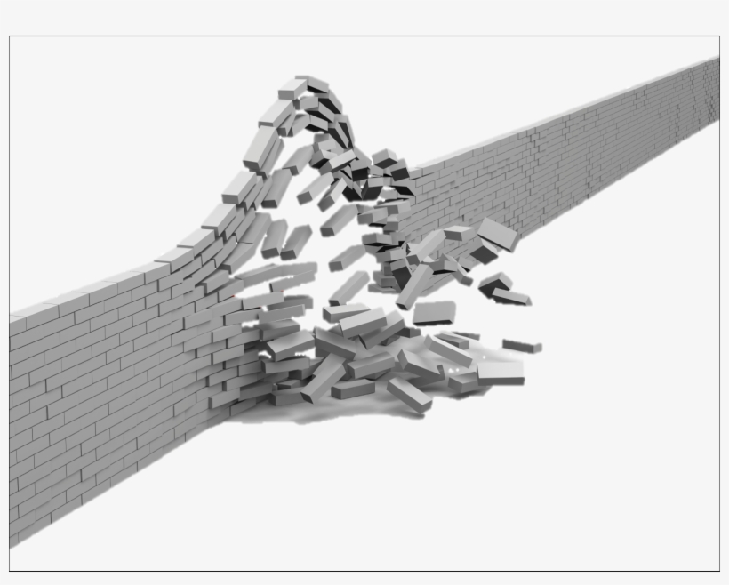 Broken Wall No Arrow - Bank, transparent png