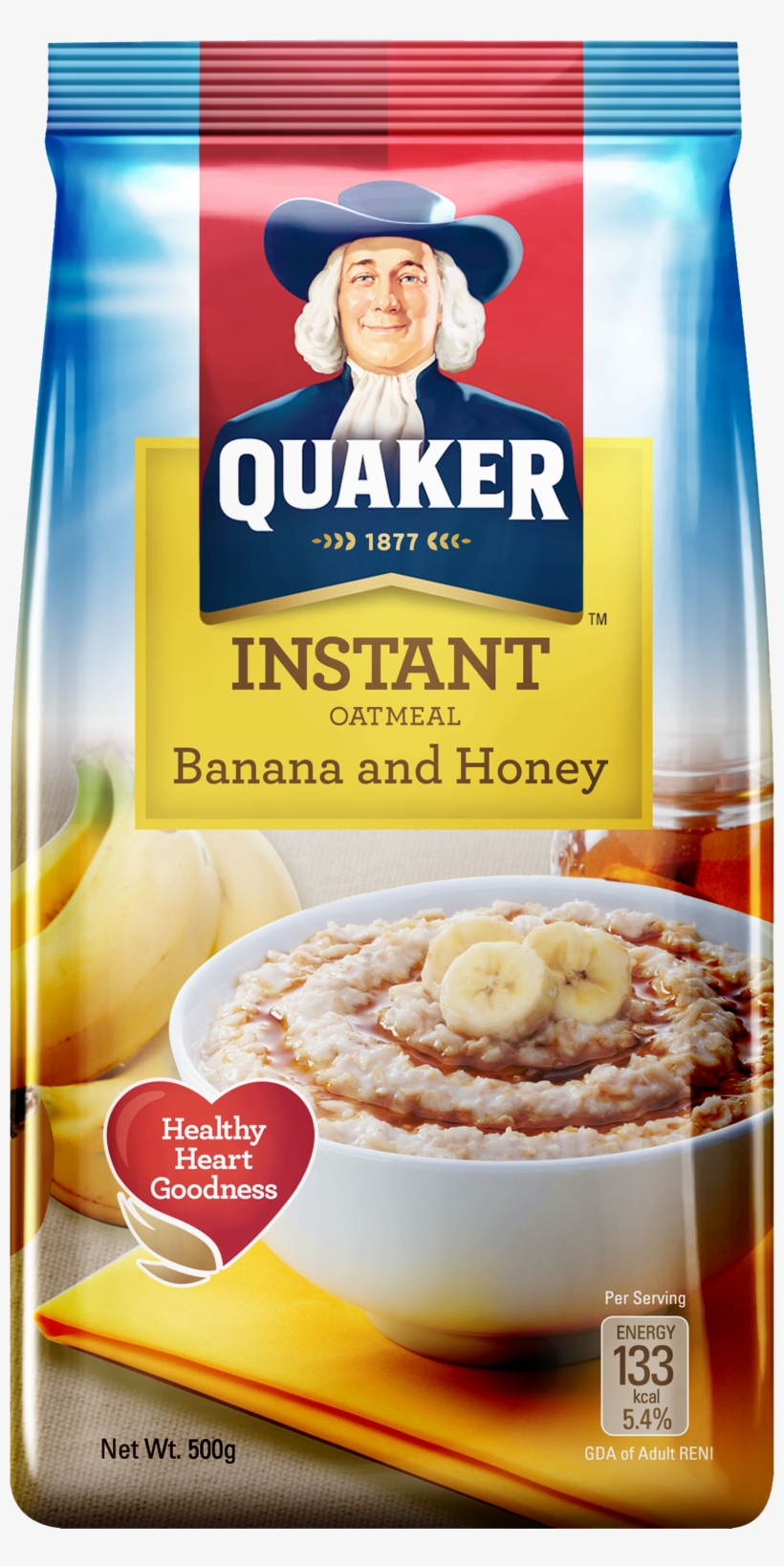 About Quaker Instant Oatmeal - Quaker Oats Banana Honey, transparent png