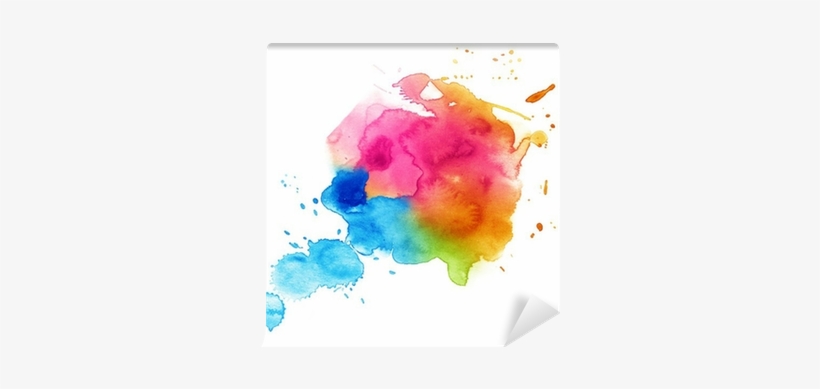 Colorful Watercolor Drop On A White Background Wall - Watercolor Painting, transparent png