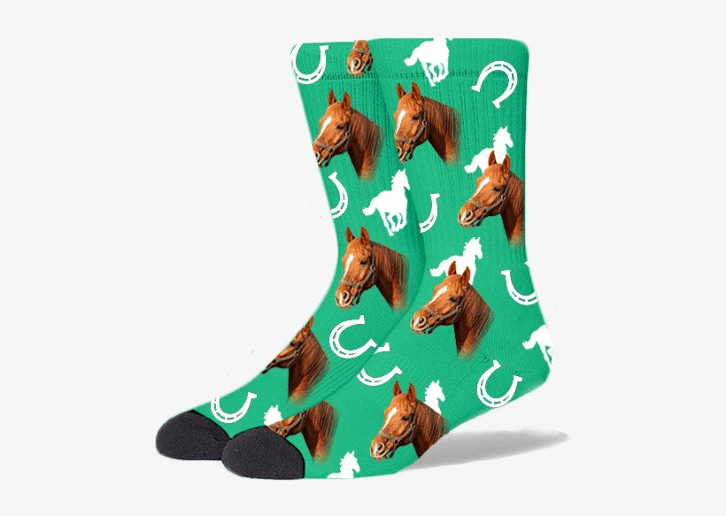 Furbabysocks Custom Green Horse Socks - Horse, transparent png