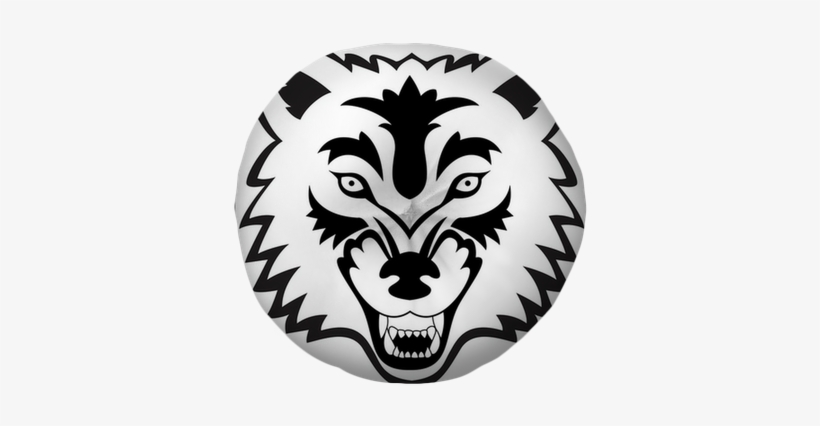 Wolf Face Tattoo Tufted Floor Pillow - Wolf Face Tattoo, transparent png