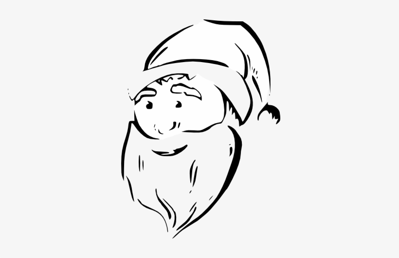 Zeimusu Santa Face Black White Line Art Tattoo Tatoo - Santa Face, transparent png
