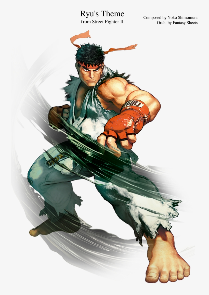 Ryu's Theme Sheet Music Composed By Composed By Yoko - Fan Made Lr Cards For Dokkan, transparent png