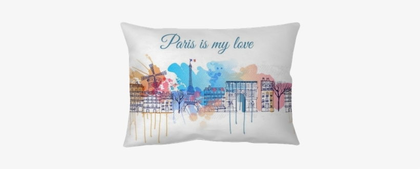 Watercolor Vector Background Of Paris City Throw Pillow - Kyv36 Digno Rafre ディグノ ラフレ スマホケース, transparent png