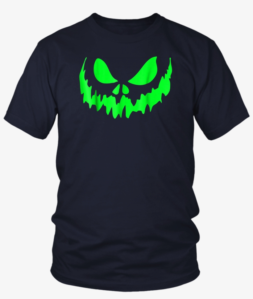 Scary Face Halloween Glow In The Dark Effect Print - Scary Face Halloween Tshirt | Jack O Lantern Shirt, transparent png