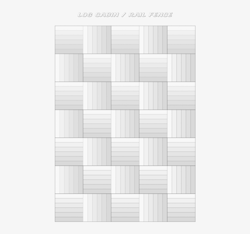Log Cabin Rail Fence - Monochrome, transparent png