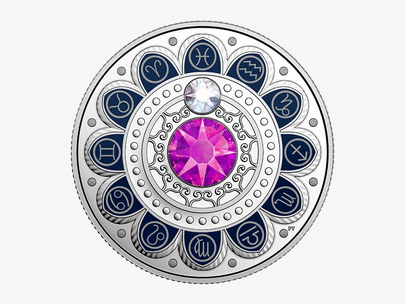 Pure Silver Coin Made With Swarovski® Crystals Zodiac - 2017 Fine Silver 3 Dollar Coin - Zodiac Series: Pisces, transparent png