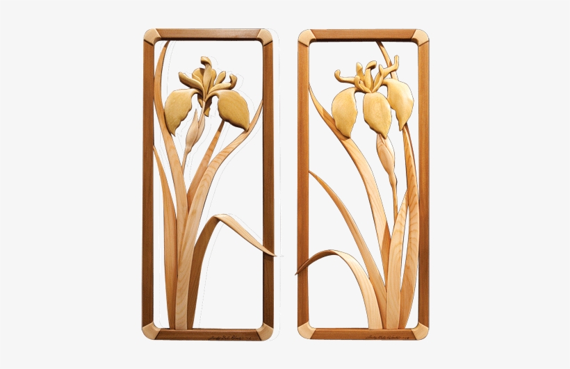 Intarsia Woodworking Pattern Of Two Iris Flowers - West Highland White Terrier, transparent png