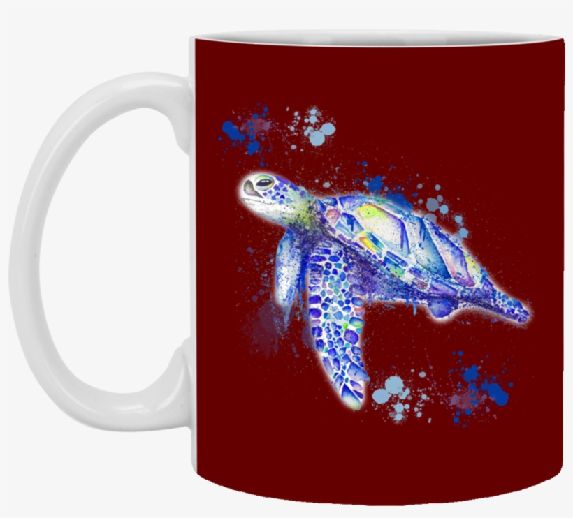 Watercolor Sea Turtle Mugs - Turtle, transparent png