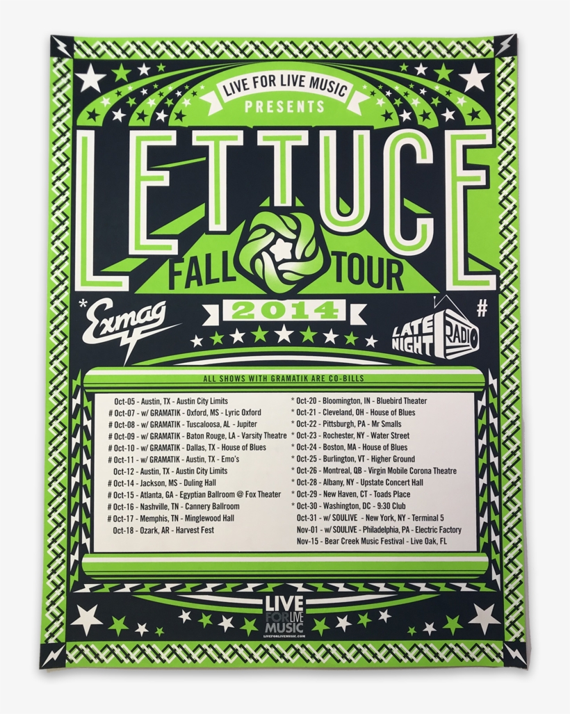 2014 Live 4 Live Music Fall Tour Poster - Late Night Radio, transparent png