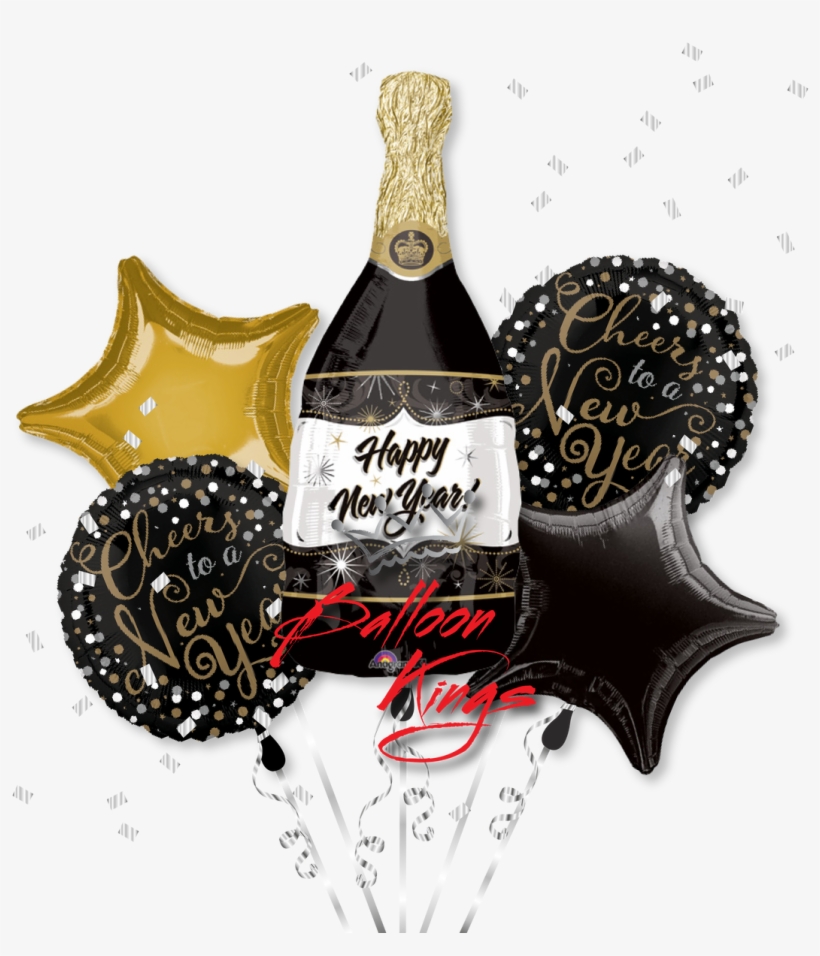 New Year Champagne Bottle Bouquet - Amscan Super Shape Champagne New Year Balloon, transparent png