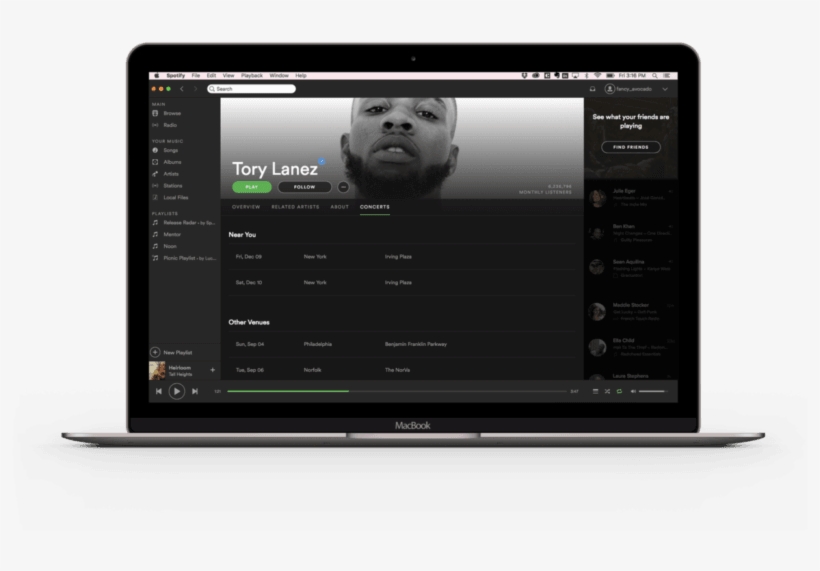 Spotify Added A 'concerts' Tab To Artist Pages So You - Artist Profile Page, transparent png