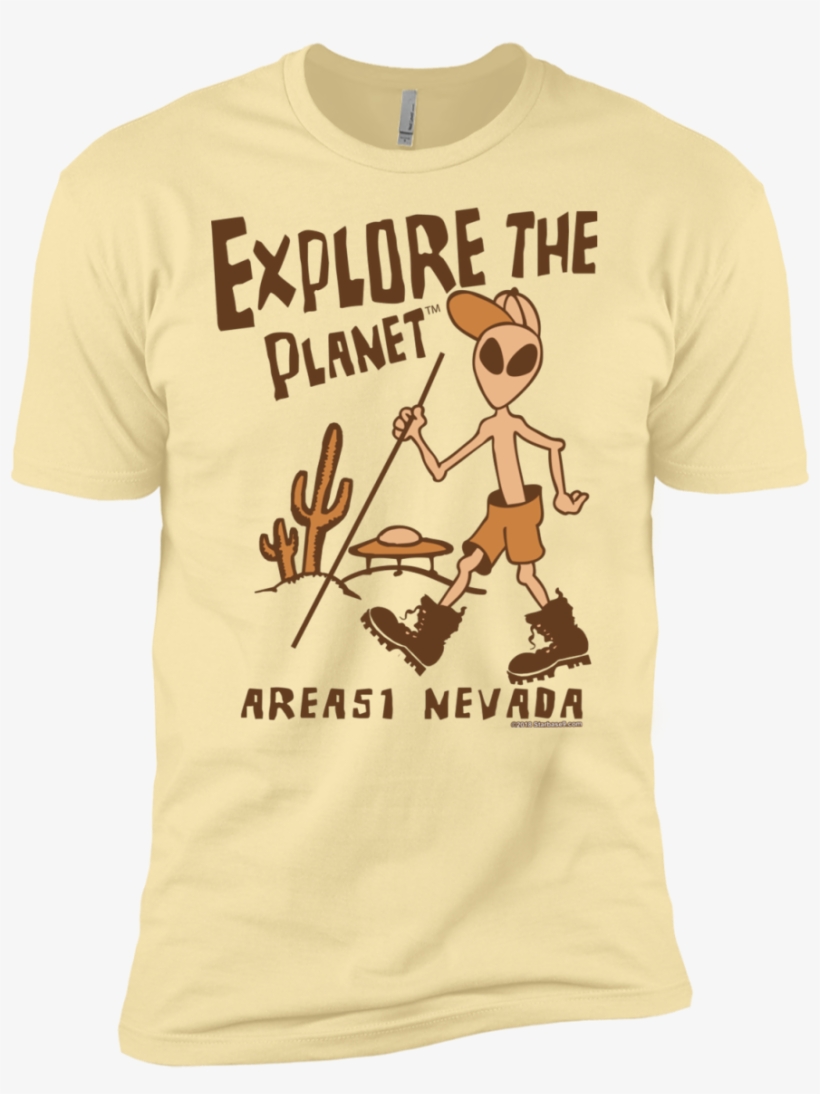 Alien Explore The Planet Premium Mens Ufo T-shirt - Shirt, transparent png