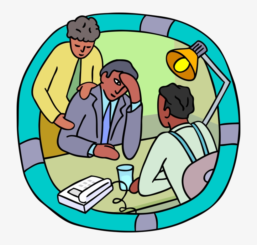Vector Illustration Of Office Workers Consoling Distressed - Illustration, transparent png