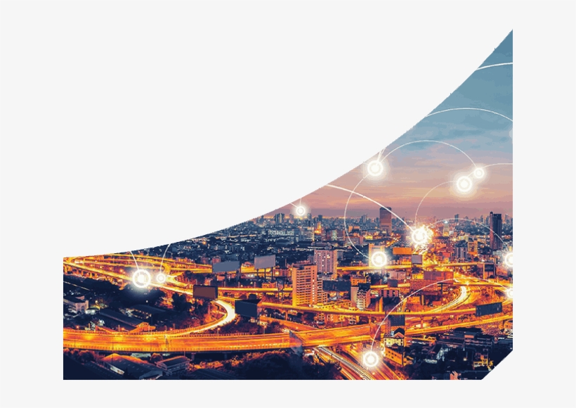 City At Twilight With Orange Highlights And Connected - Metropolitan Area, transparent png