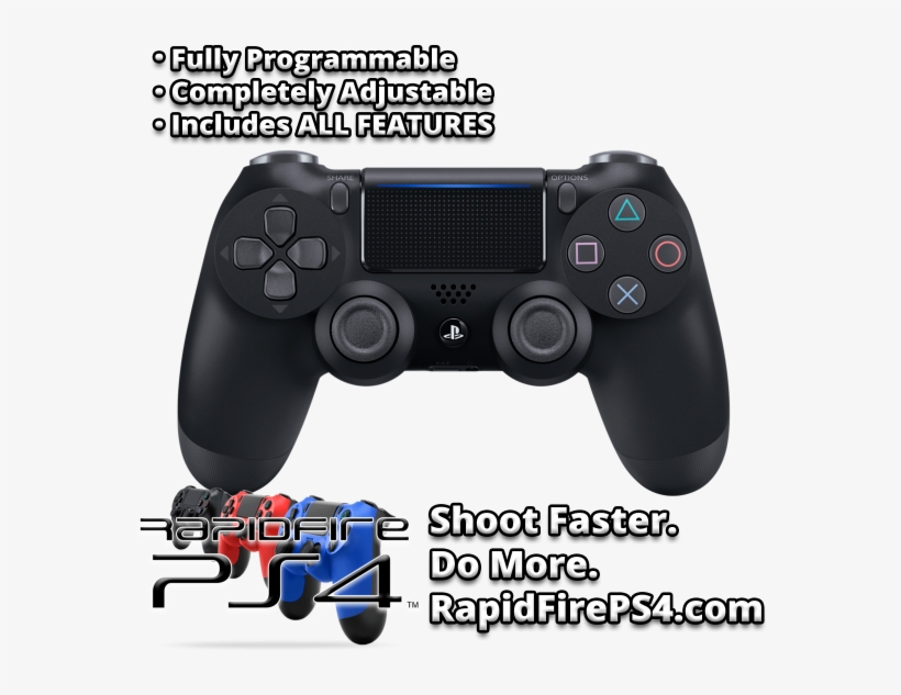 Jet Black Rapid Fire Playstation 4 Controller - Playstation 4 Pro Controller, transparent png