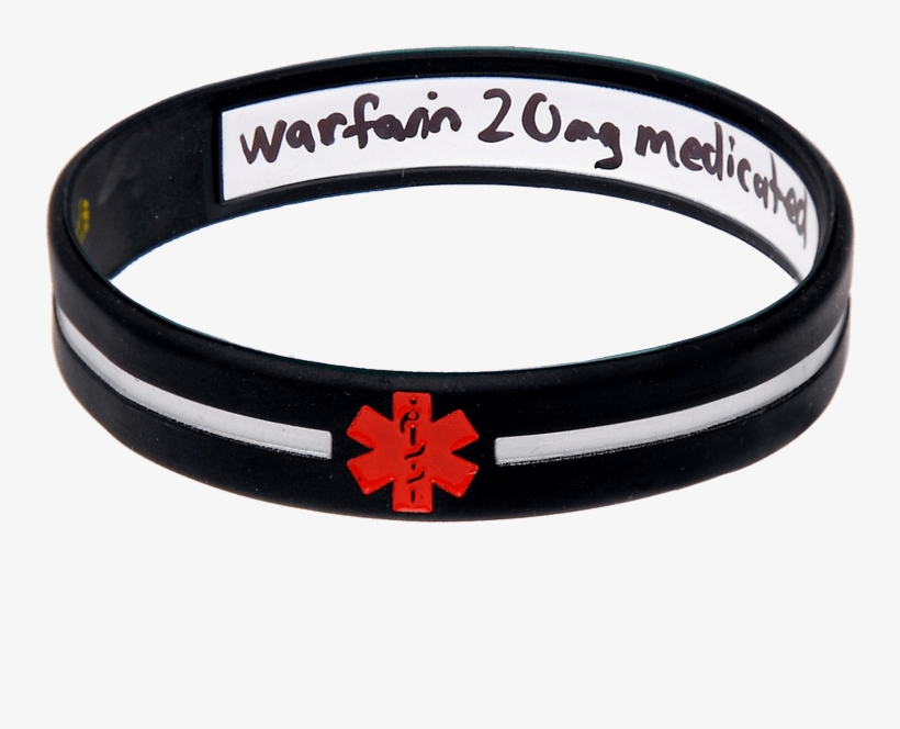 Black Cross Write-on Medical Id Bracelet - Bangle, transparent png
