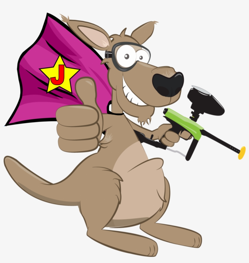 Jack's Paintball Super Hero Kangaroo - Cartoon, transparent png