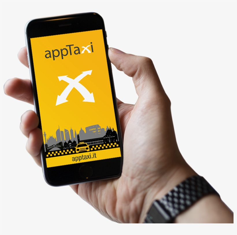 The Very First Italian Network For Calling A Cab Is - Smartphone En Mano Png, transparent png
