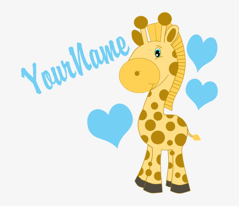 Personalizable Blue Baby Giraffe Puzzle - Cartoon, transparent png