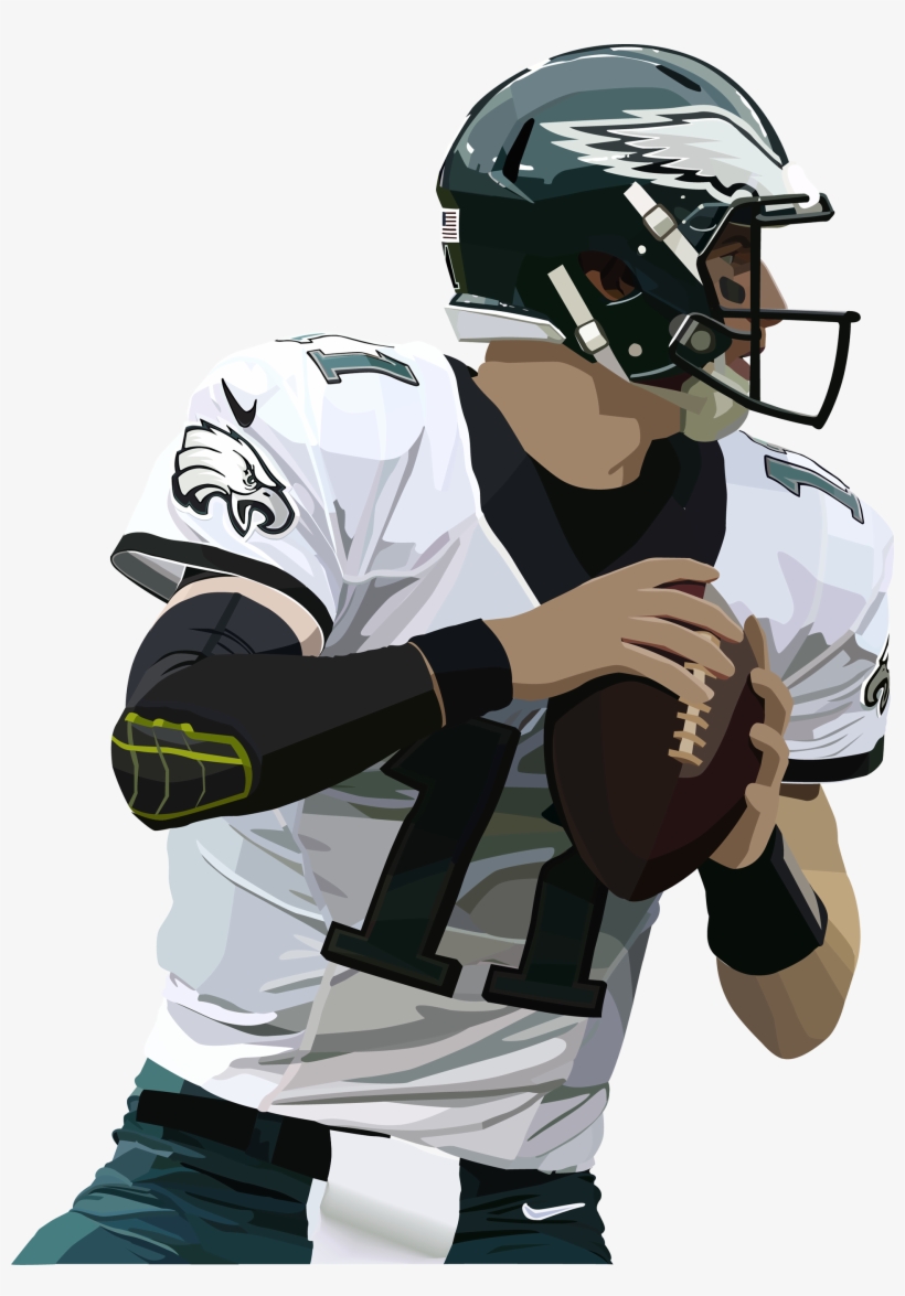 Illustration Of Nfl Player Carson Wentz Of The Philadelphia - College Ice Hockey, transparent png