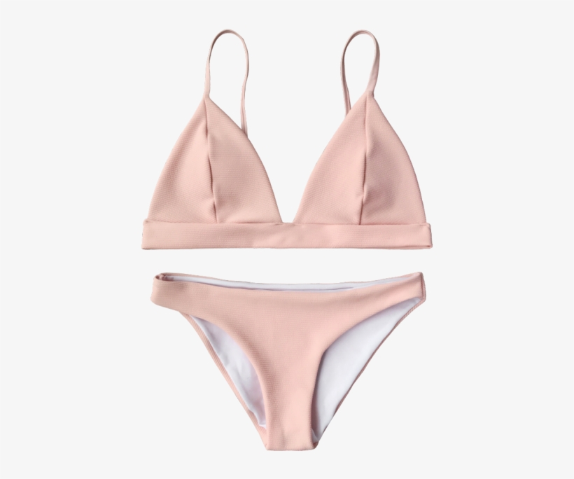 Cami Plunge Bralette Bikini Top And Bottoms - Pink Bikini Bottoms, transparent png