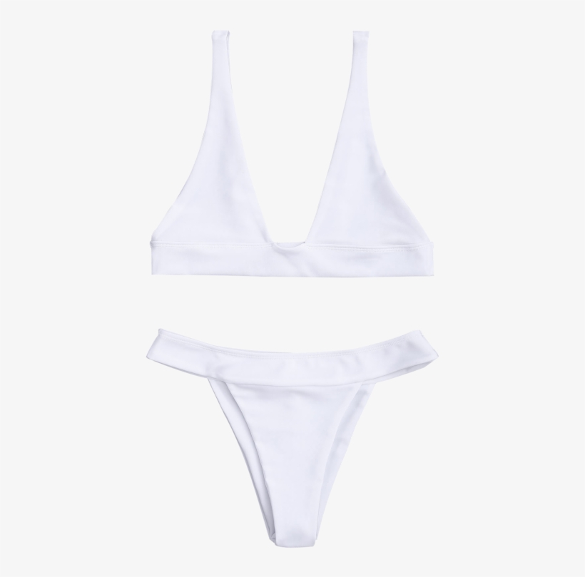 Plunge Bikini Top And High Cut Bottoms - Lingerie, transparent png