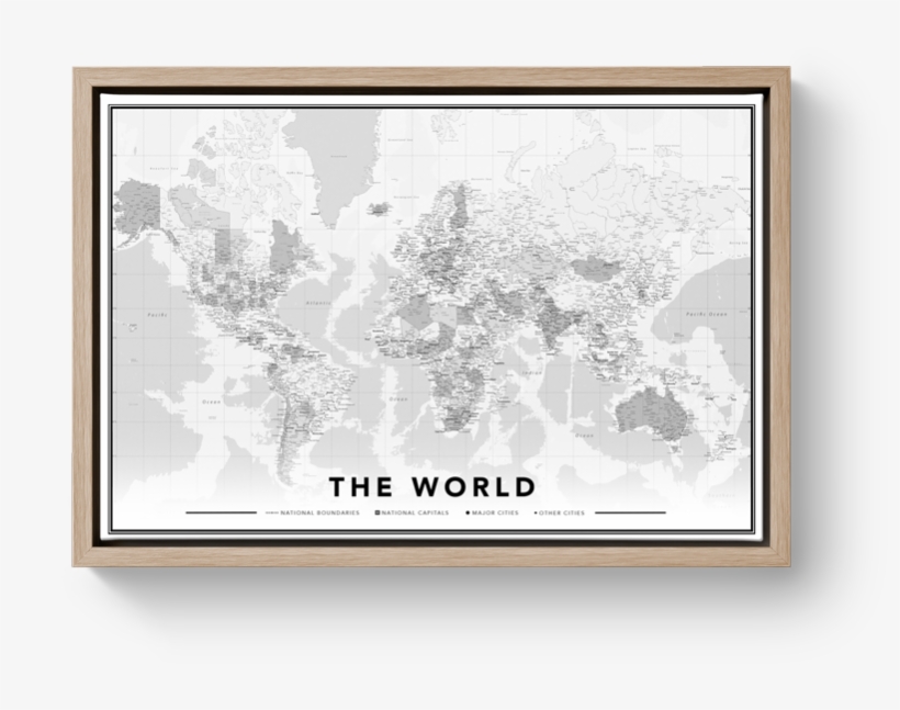 World Map Black And White World Map With Free Pins - Herinneringen Op Linnen Wereldkaart, transparent png